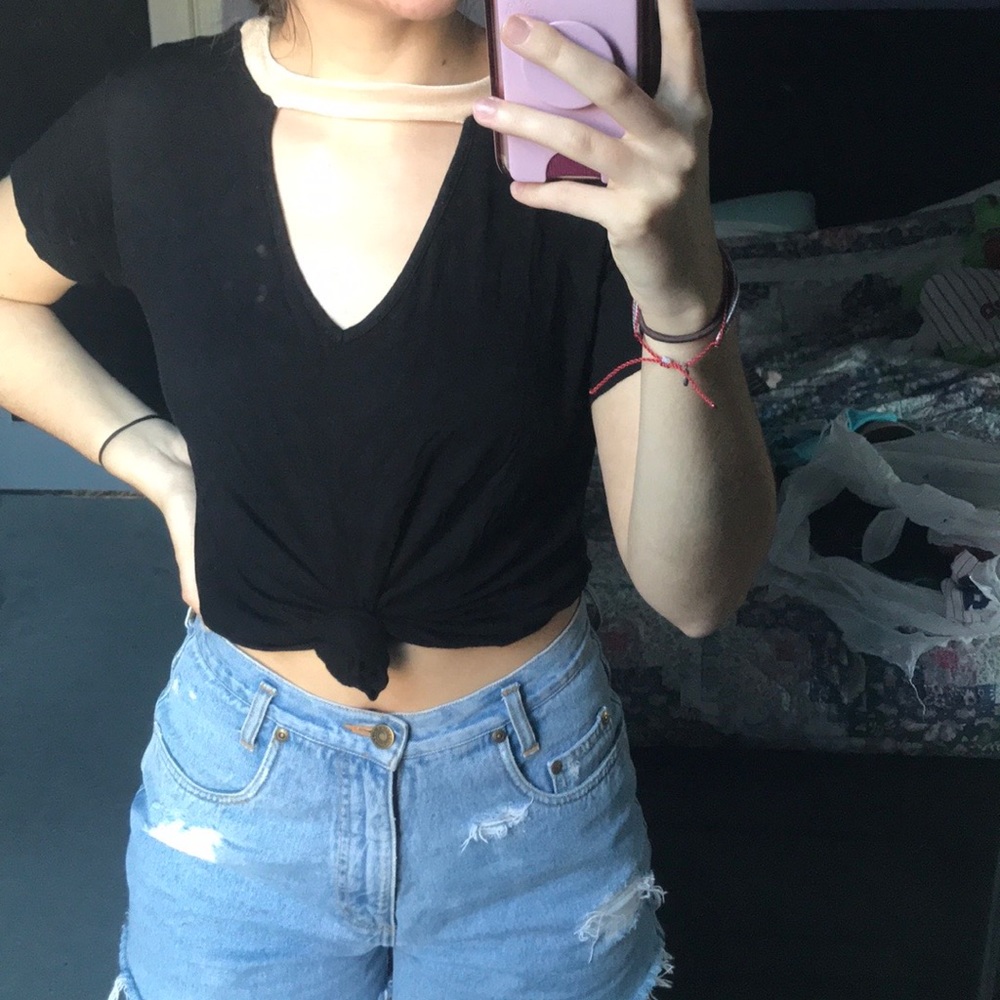 Black shirt with cutout